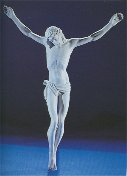 Life Size Marble Statue of Jesus of Nazareth on the Cross Crucifix